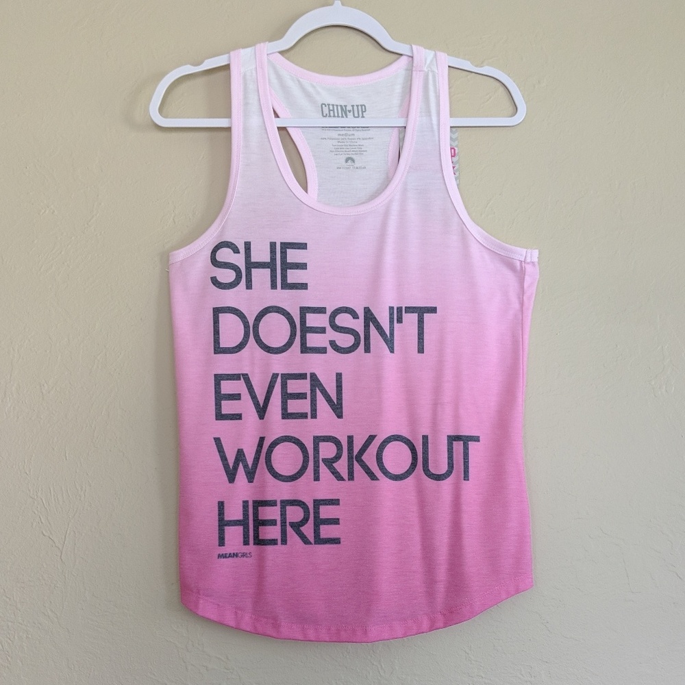 NWT PINK MEAN GIRLS GRAPHIC WORKOUT TANK TOP
